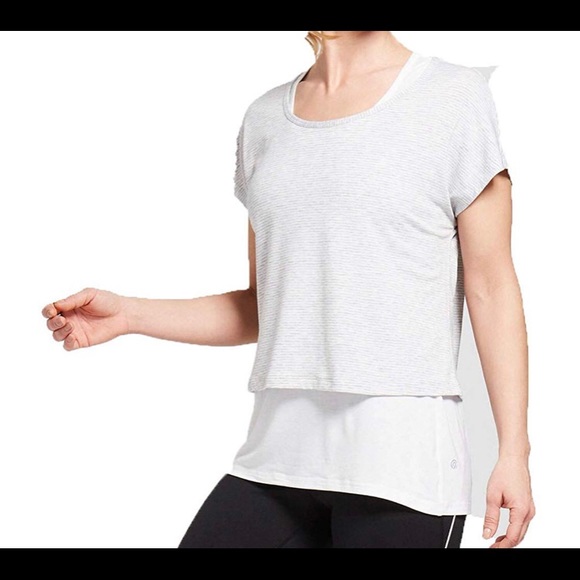 Workout Top-2-in-1 Layered Tee/Racerback Top - Picture 5 of 6